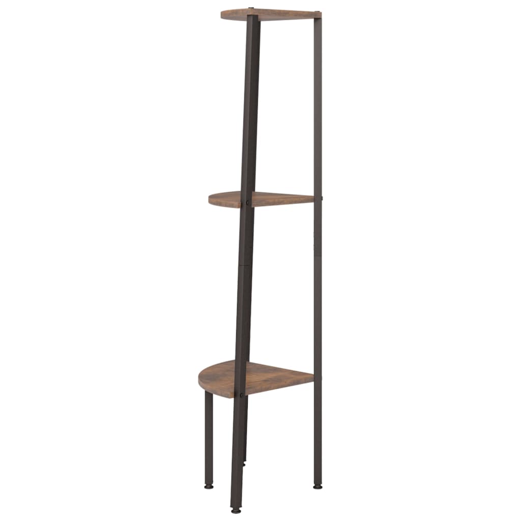 Hoekkastje met 3 schappen 45,5x31,5x120 cm donkerbruin en zwart is nu te koop bij PeponiXL, paradijselijk wonen!