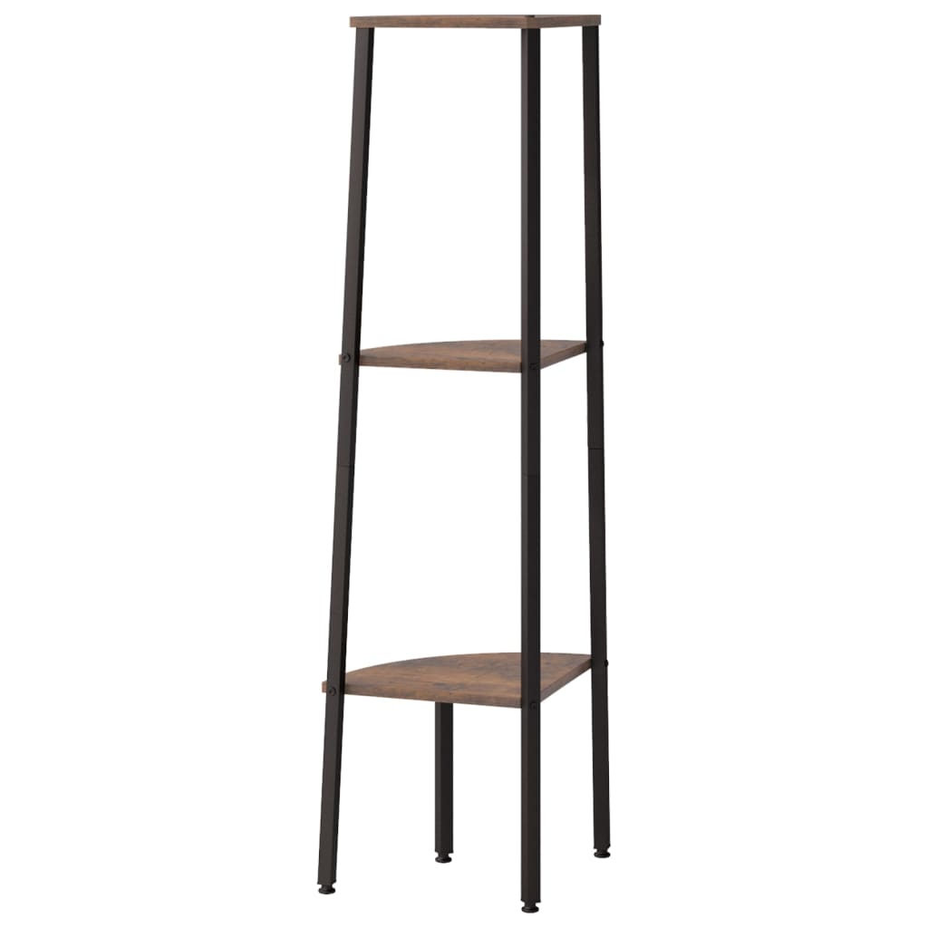 Hoekkastje met 3 schappen 45,5x31,5x120 cm donkerbruin en zwart is nu te koop bij PeponiXL, paradijselijk wonen!