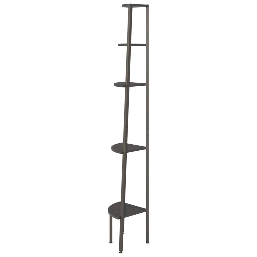 Hoekkastje met 5 schappen 45,5x31,5x180 cm zwart is nu te koop bij PeponiXL, paradijselijk wonen!