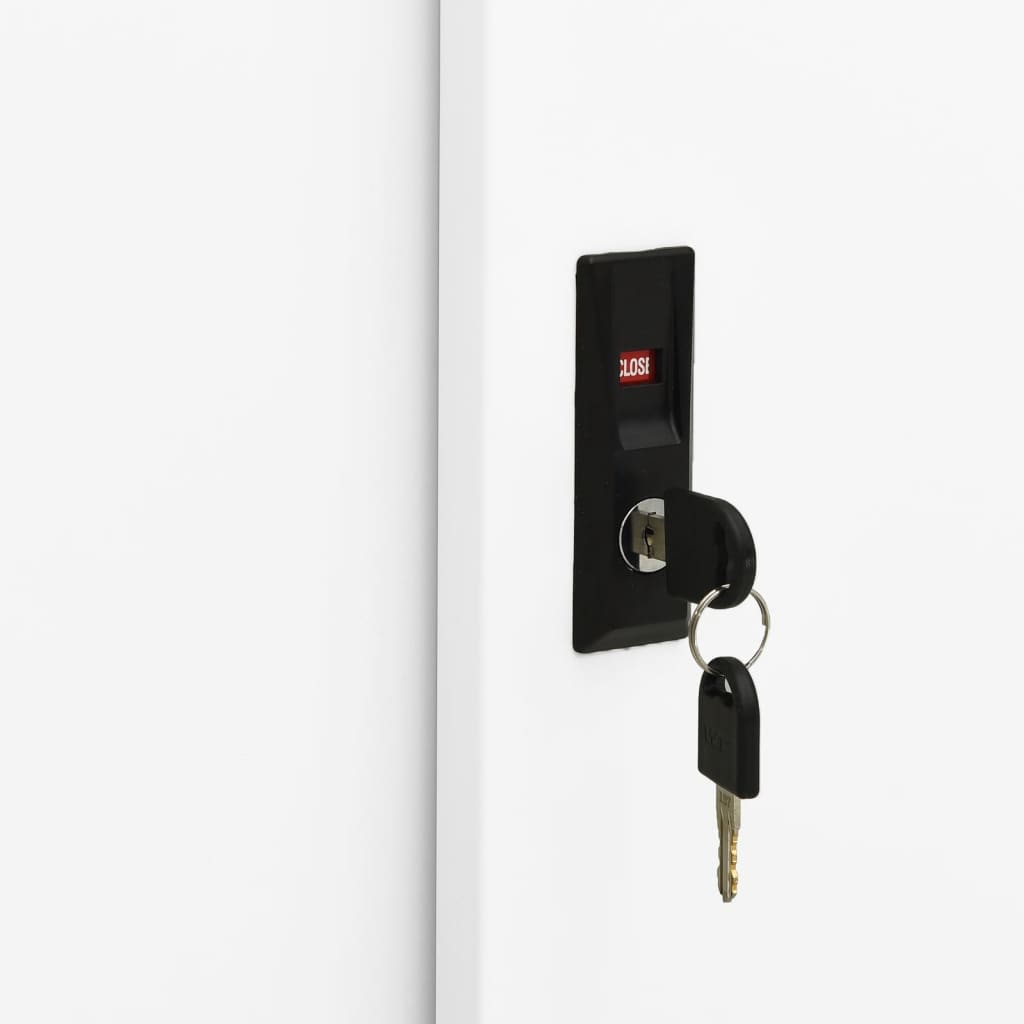 Kantoorkast met schuifdeuren 90x40x90 cm staal wit is nu te koop bij PeponiXL, paradijselijk wonen!