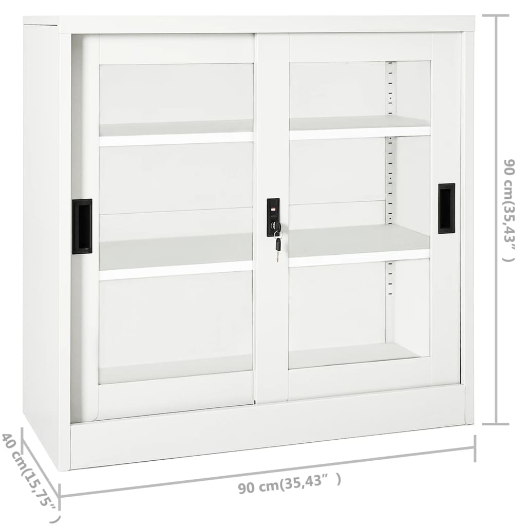 Roldeurkast 90x40x90 cm staal wit is nu te koop bij PeponiXL, paradijselijk wonen!