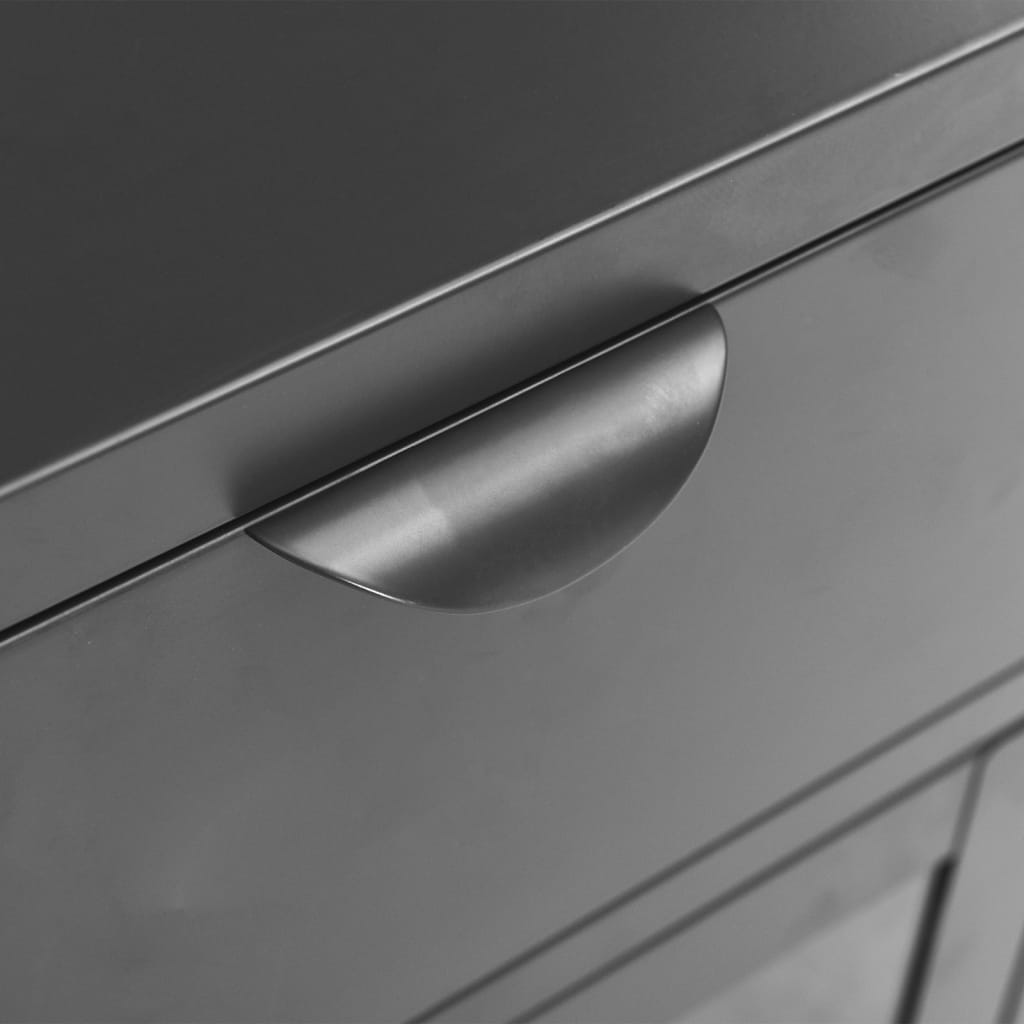 Nachtkastje 40x30x54,5 cm staal en glas antracietkleurig is nu te koop bij PeponiXL, paradijselijk wonen!