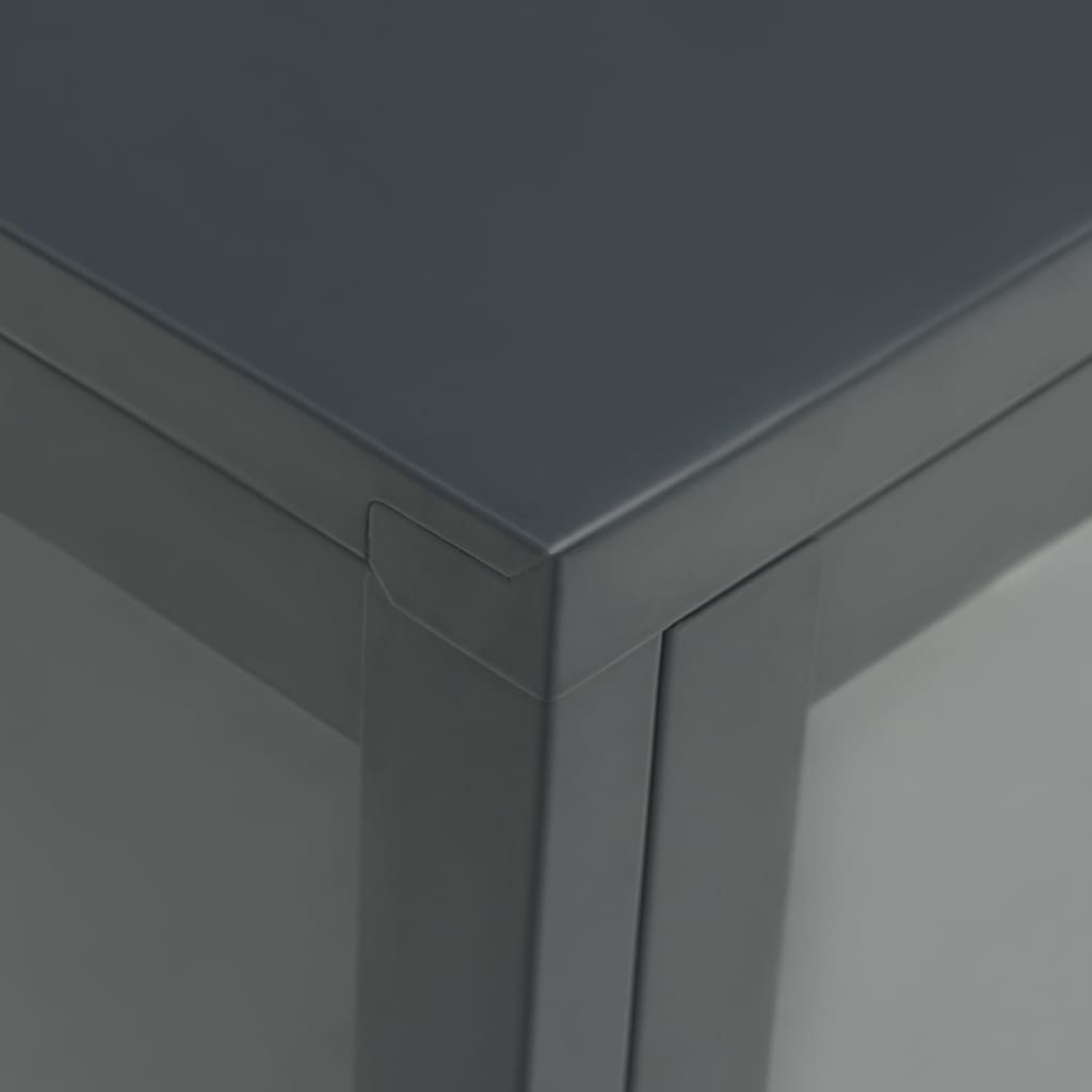 Dressoir 105x35x70 cm staal en glas antracietkleurig is nu te koop bij PeponiXL, paradijselijk wonen!