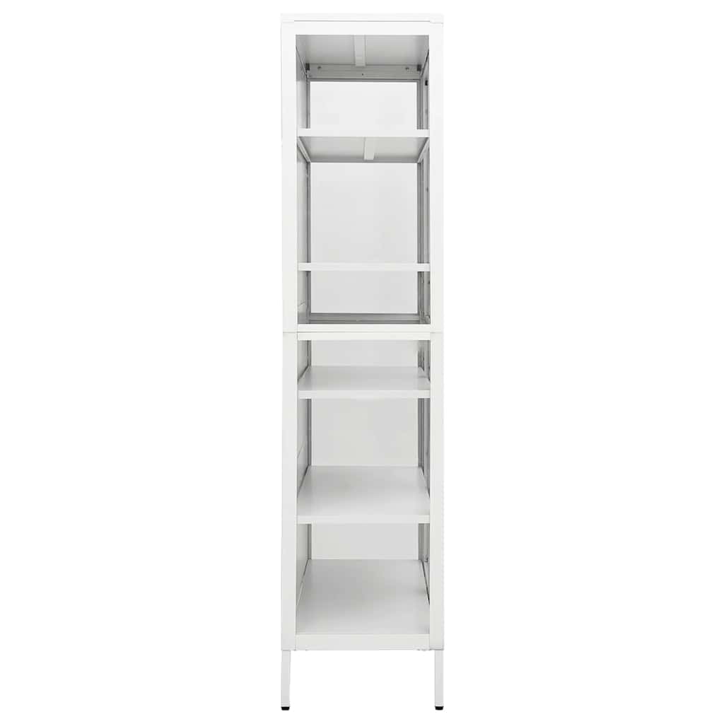 Vitrinekast 90x40x180 cm staal en gehard glas wit is nu te koop bij PeponiXL, paradijselijk wonen!