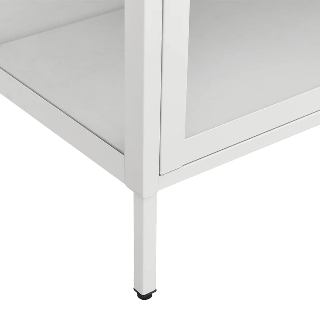 Vitrinekast 90x40x180 cm staal en gehard glas wit is nu te koop bij PeponiXL, paradijselijk wonen!