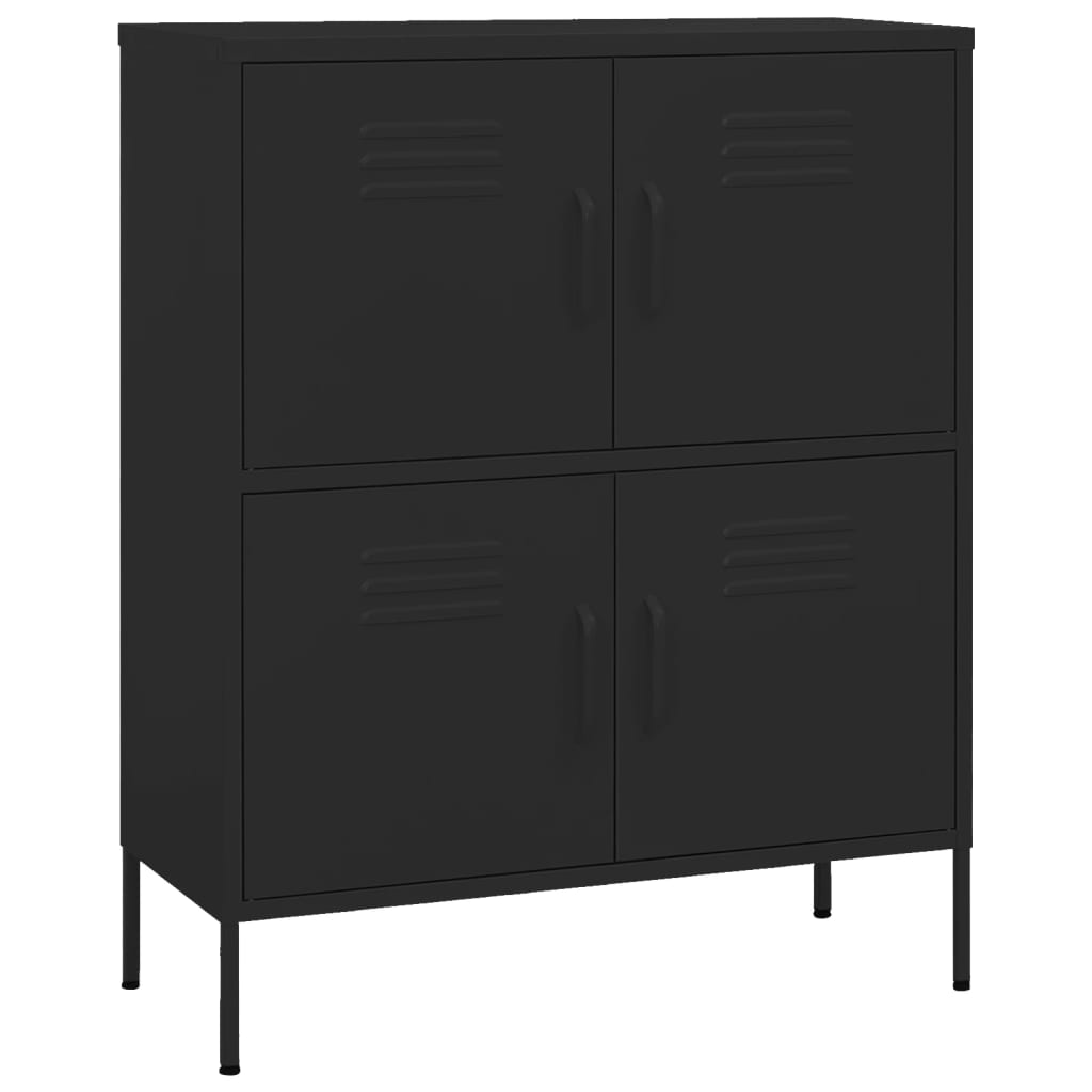 Opbergkast 80x35x101,5 cm staal zwart is nu te koop bij PeponiXL, paradijselijk wonen!