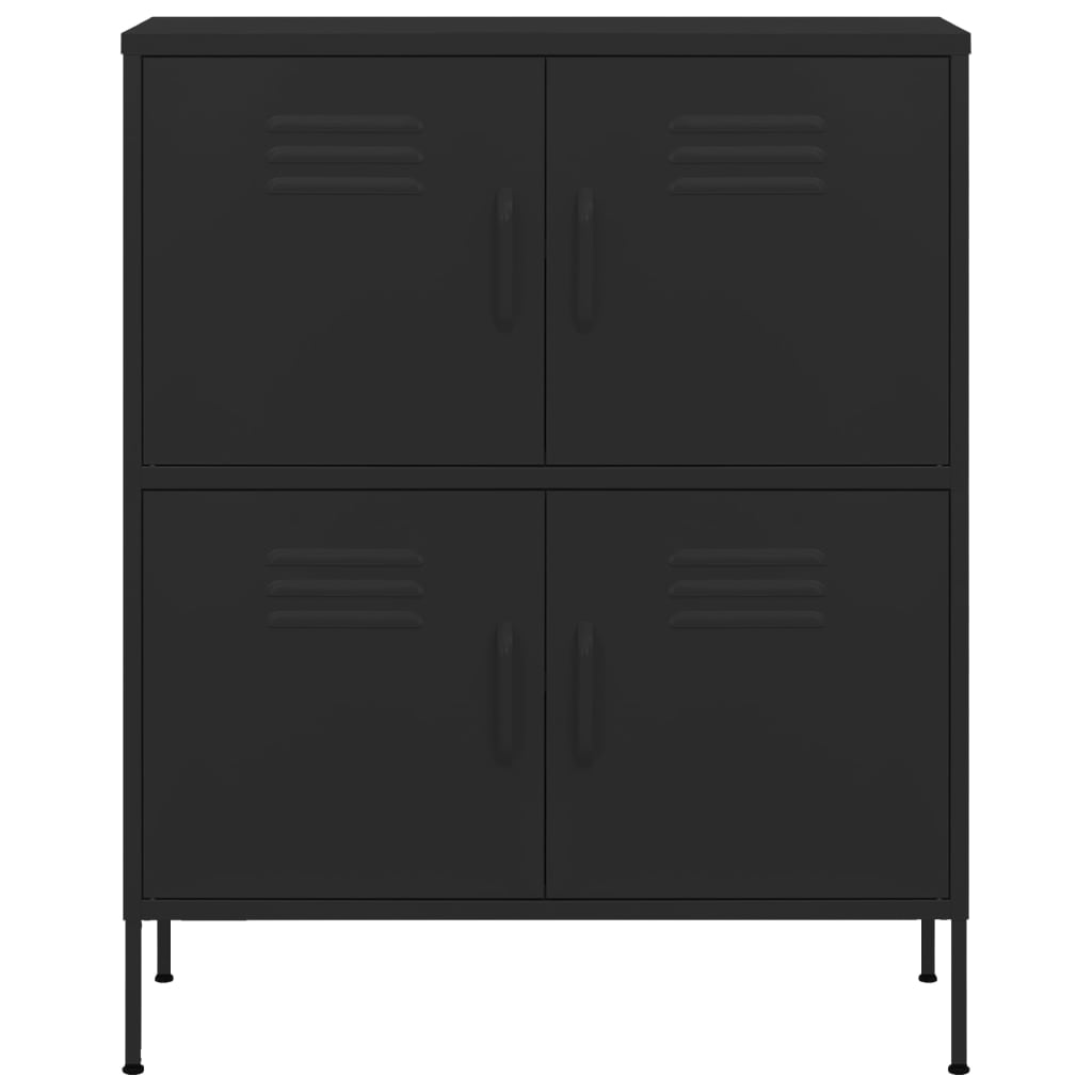 Opbergkast 80x35x101,5 cm staal zwart is nu te koop bij PeponiXL, paradijselijk wonen!