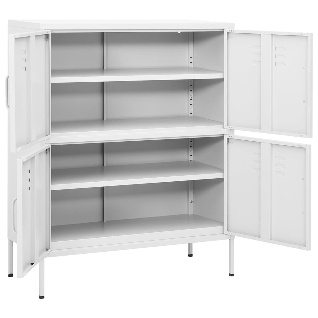 Opbergkast 80x35x101,5 cm staal wit is nu te koop bij PeponiXL, paradijselijk wonen!