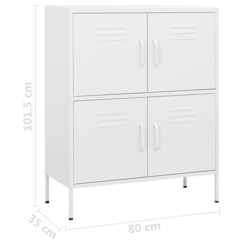 Opbergkast 80x35x101,5 cm staal wit is nu te koop bij PeponiXL, paradijselijk wonen!