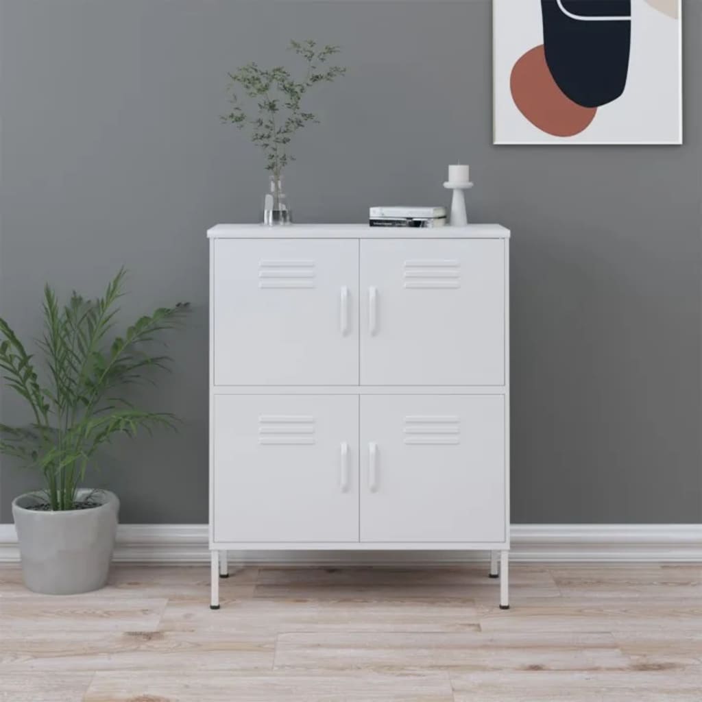 Opbergkast 80x35x101,5 cm staal wit is nu te koop bij PeponiXL, paradijselijk wonen!