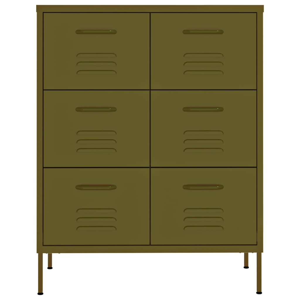 Ladekast 80x35x101,5 cm staal olijfgroen is nu te koop bij PeponiXL, paradijselijk wonen!