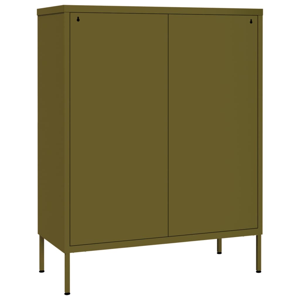 Ladekast 80x35x101,5 cm staal olijfgroen is nu te koop bij PeponiXL, paradijselijk wonen!