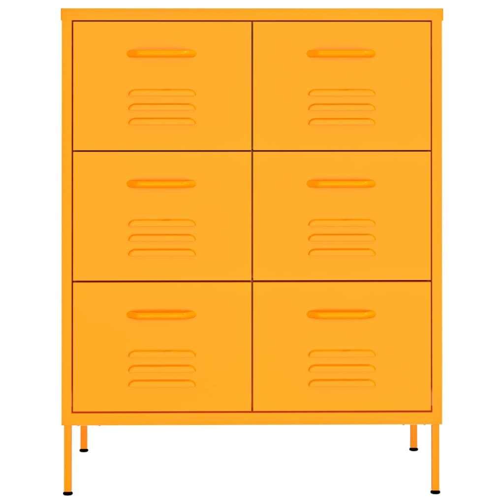 Ladekast 80x35x101,5 cm staal mosterdgeel is nu te koop bij PeponiXL, paradijselijk wonen!