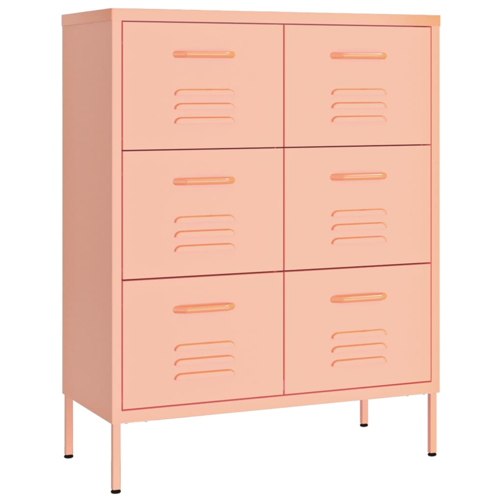 Ladekast 80x35x101,5 cm staal roze is nu te koop bij PeponiXL, paradijselijk wonen!