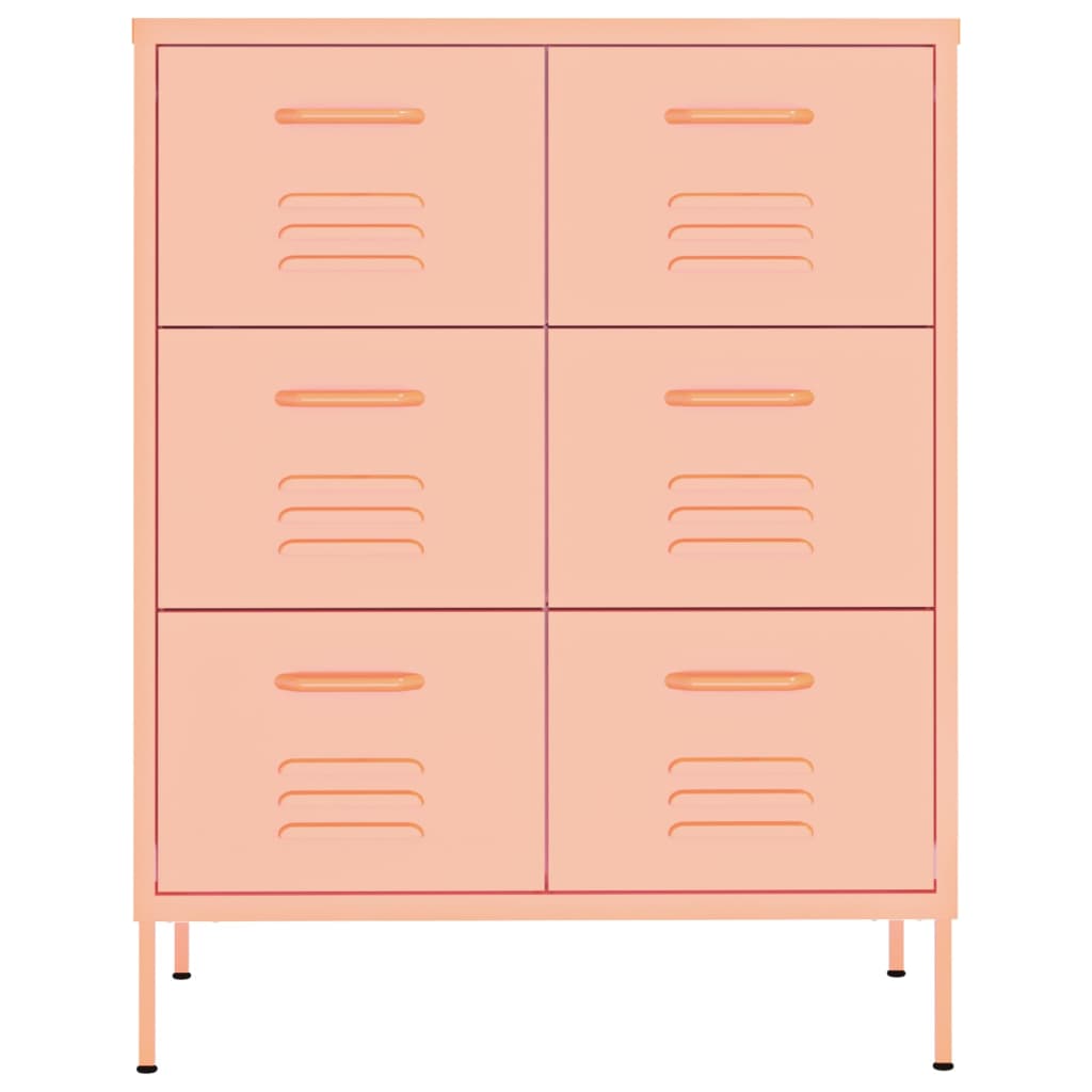 Ladekast 80x35x101,5 cm staal roze is nu te koop bij PeponiXL, paradijselijk wonen!