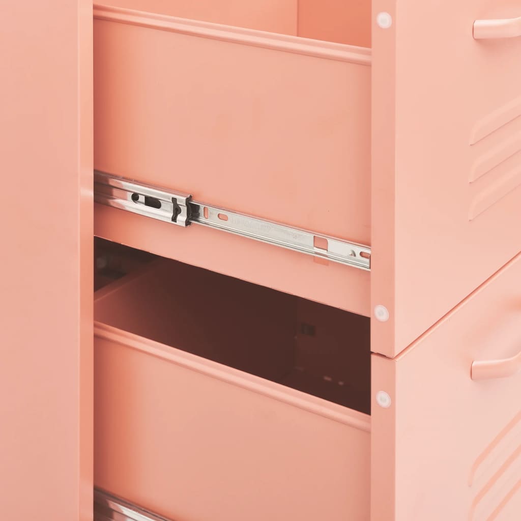 Ladekast 80x35x101,5 cm staal roze is nu te koop bij PeponiXL, paradijselijk wonen!