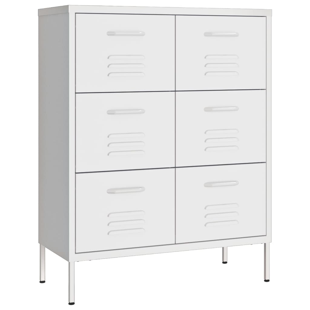 Ladekast 80x35x101,5 cm staal wit is nu te koop bij PeponiXL, paradijselijk wonen!