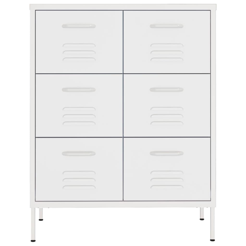 Ladekast 80x35x101,5 cm staal wit is nu te koop bij PeponiXL, paradijselijk wonen!
