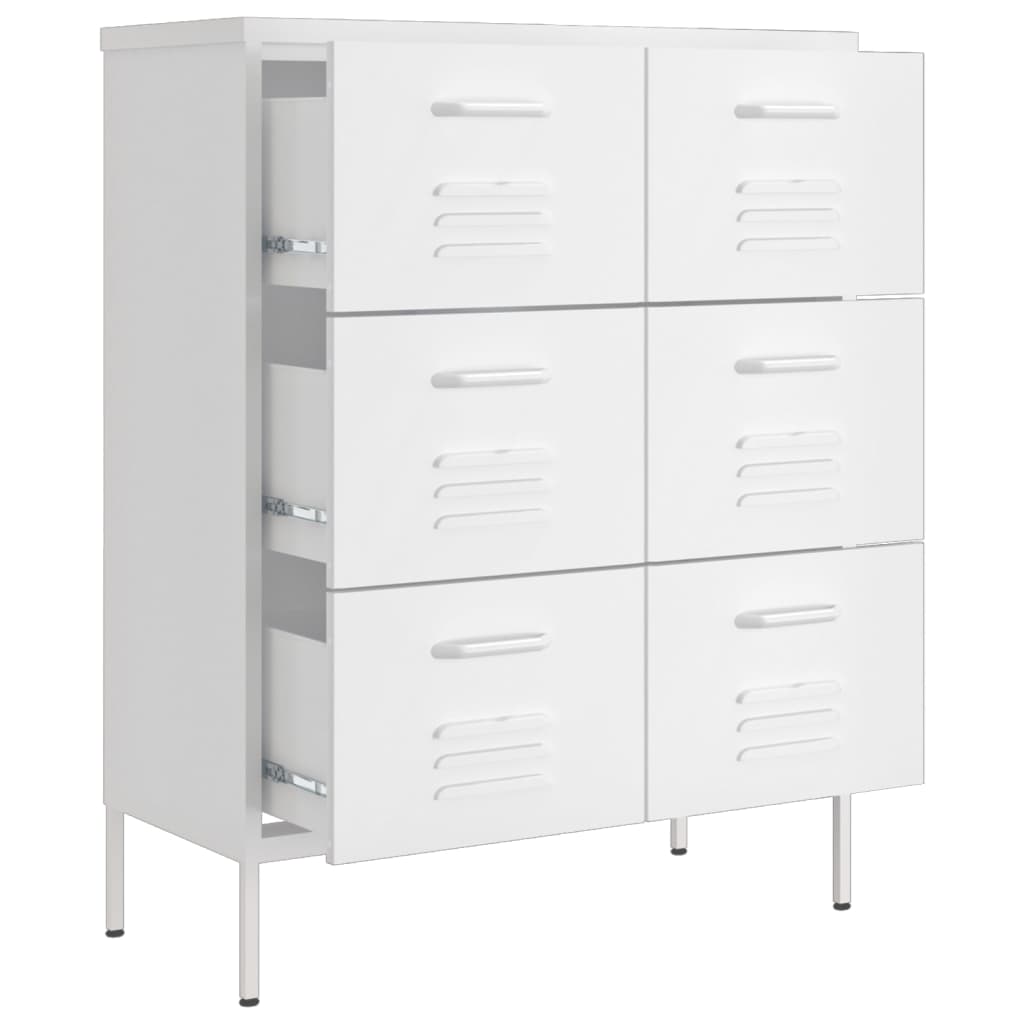 Ladekast 80x35x101,5 cm staal wit is nu te koop bij PeponiXL, paradijselijk wonen!
