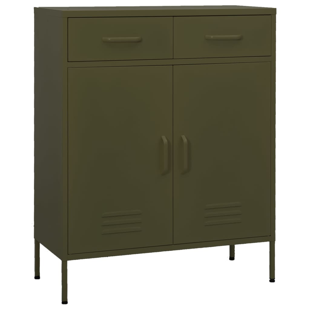 Opbergkast 80x35x101,5 cm staal olijfgroen is nu te koop bij PeponiXL, paradijselijk wonen!