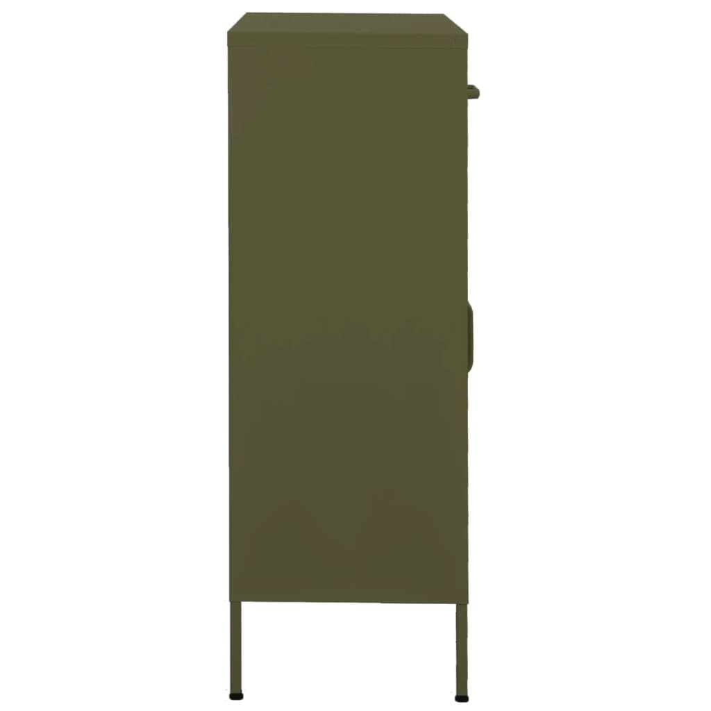 Opbergkast 80x35x101,5 cm staal olijfgroen is nu te koop bij PeponiXL, paradijselijk wonen!