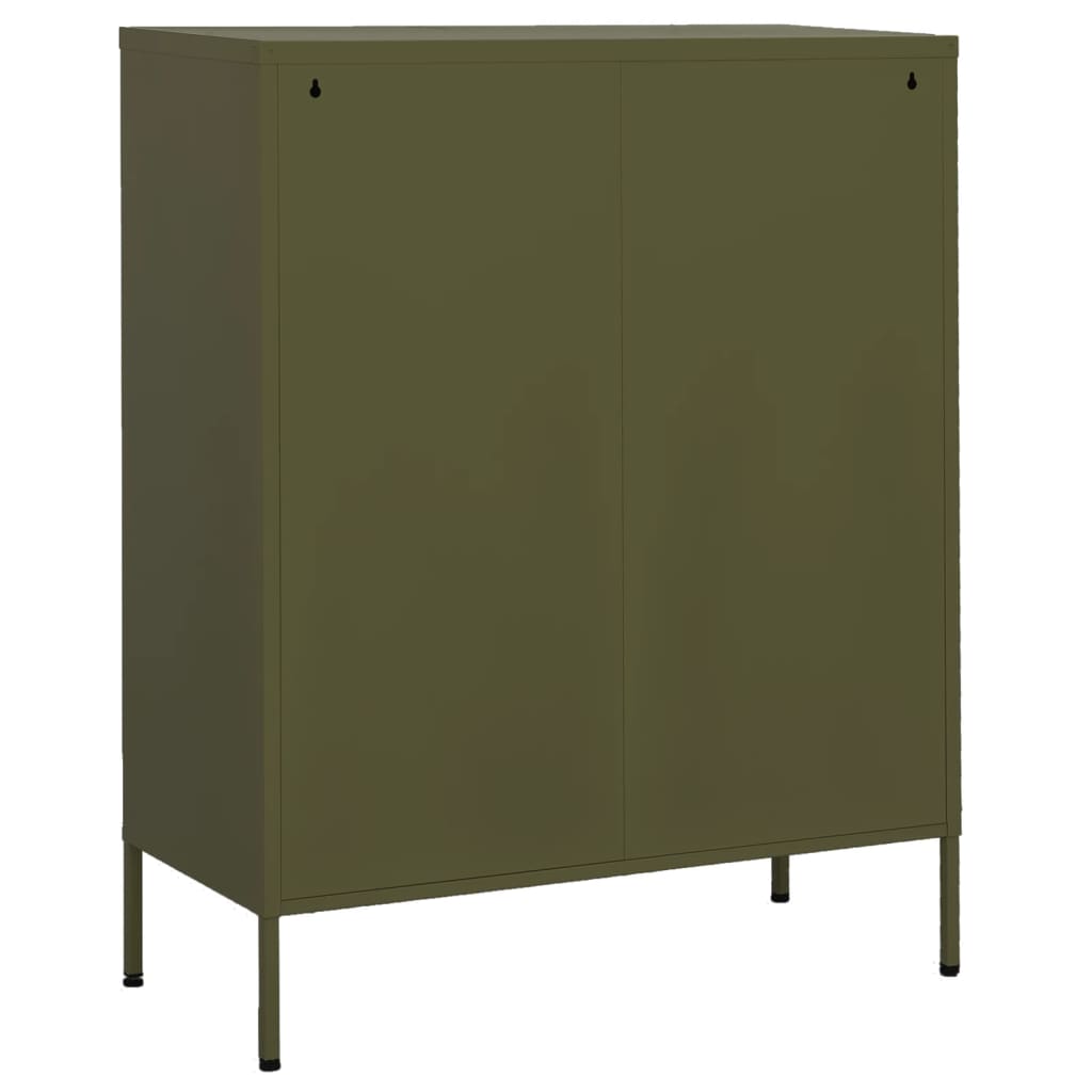 Opbergkast 80x35x101,5 cm staal olijfgroen is nu te koop bij PeponiXL, paradijselijk wonen!