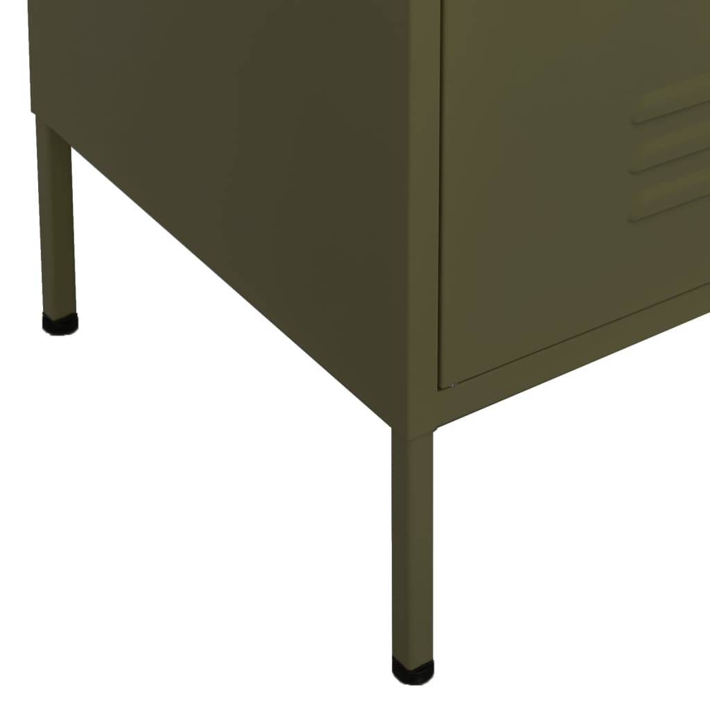 Opbergkast 80x35x101,5 cm staal olijfgroen is nu te koop bij PeponiXL, paradijselijk wonen!
