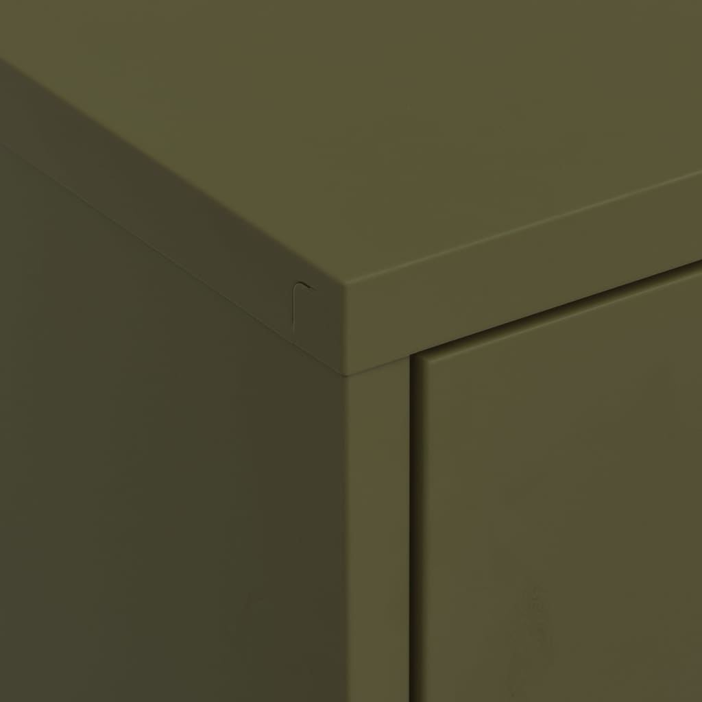 Opbergkast 80x35x101,5 cm staal olijfgroen is nu te koop bij PeponiXL, paradijselijk wonen!