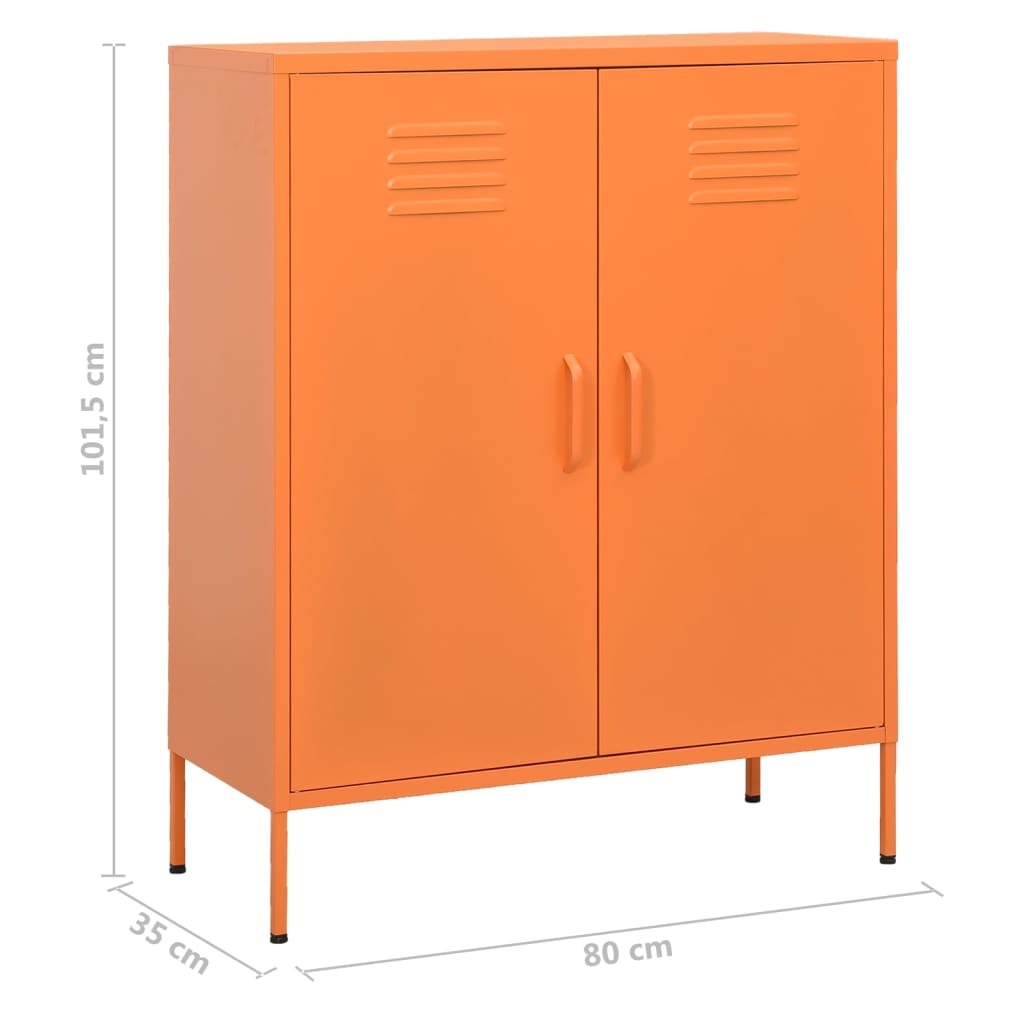 Opbergkast 80x35x101,5 cm staal oranje is nu te koop bij PeponiXL, paradijselijk wonen!