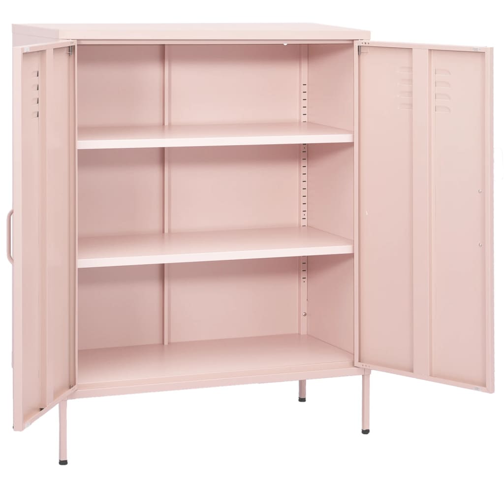 Opbergkast 80x35x101,5 cm staal roze is nu te koop bij PeponiXL, paradijselijk wonen!