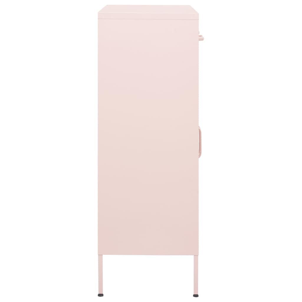 Opbergkast 80x35x101,5 cm staal roze is nu te koop bij PeponiXL, paradijselijk wonen!