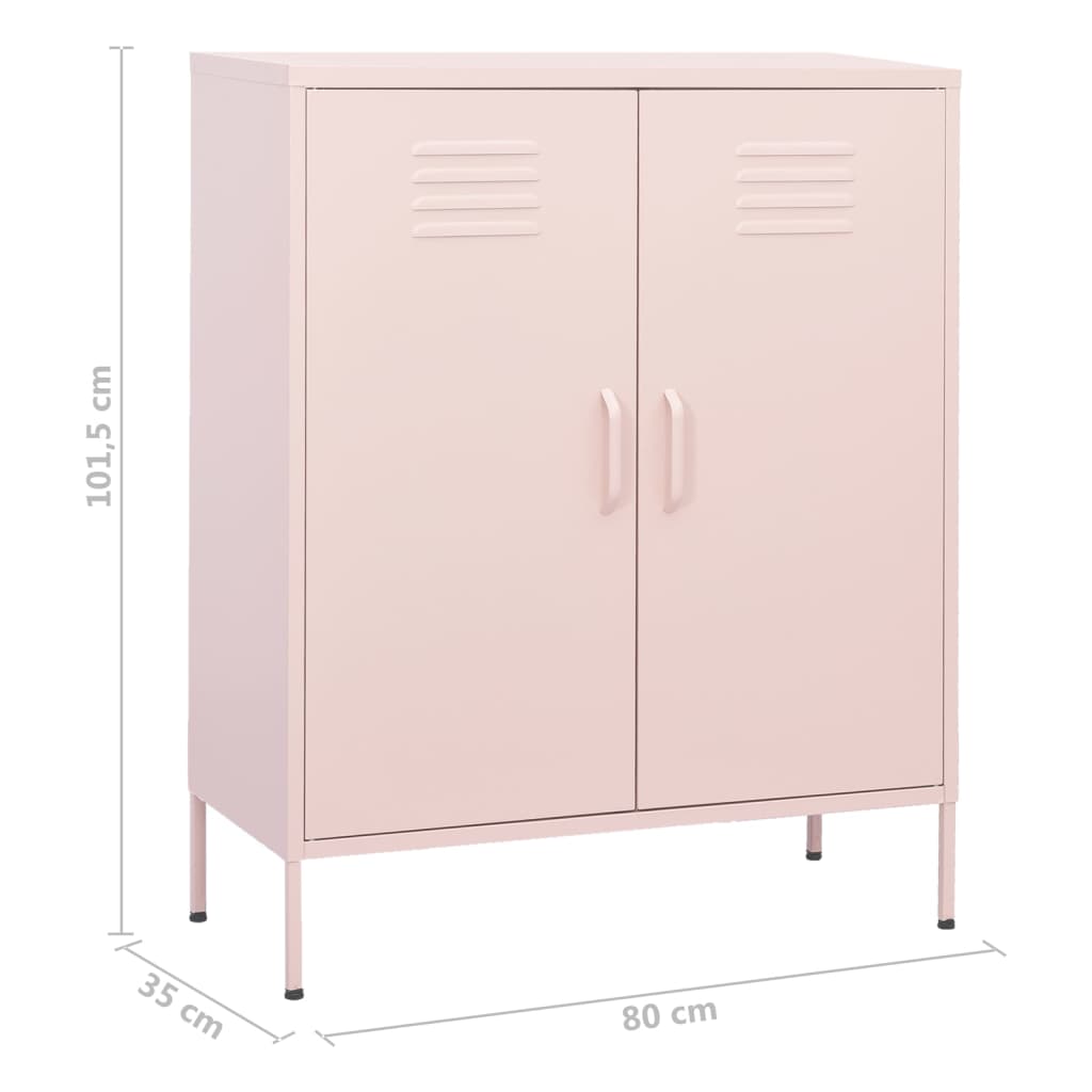 Opbergkast 80x35x101,5 cm staal roze is nu te koop bij PeponiXL, paradijselijk wonen!