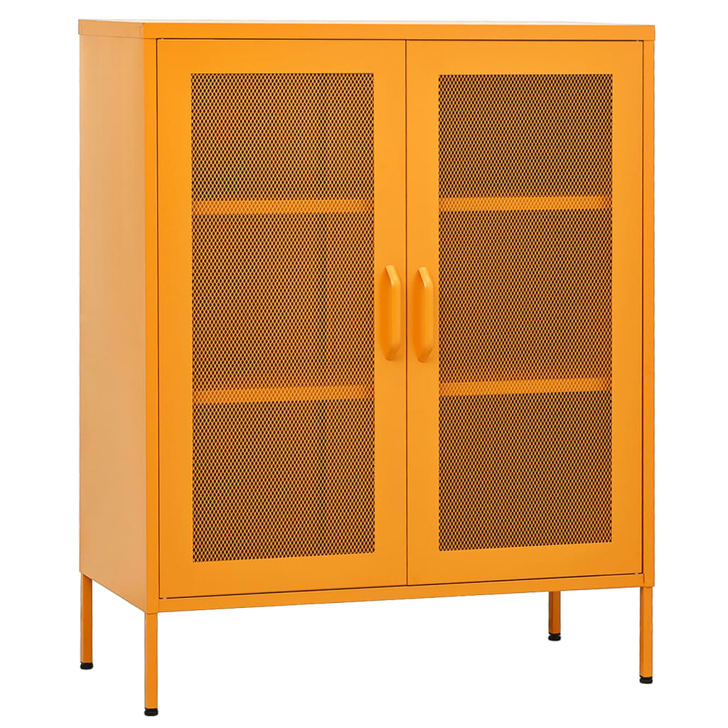 Opbergkast mosterdgeel 80x35x101,5 cm staal is nu te koop bij PeponiXL, paradijselijk wonen!
