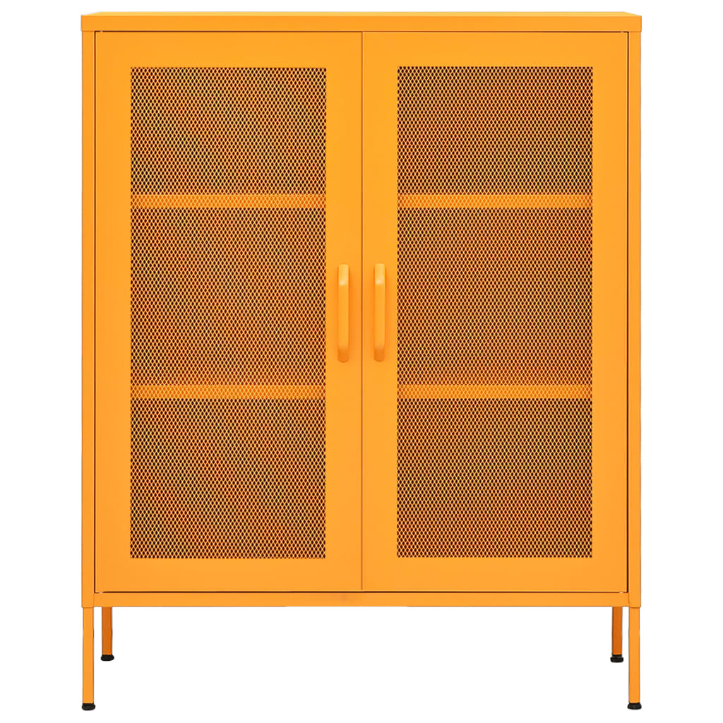 Opbergkast mosterdgeel 80x35x101,5 cm staal is nu te koop bij PeponiXL, paradijselijk wonen!