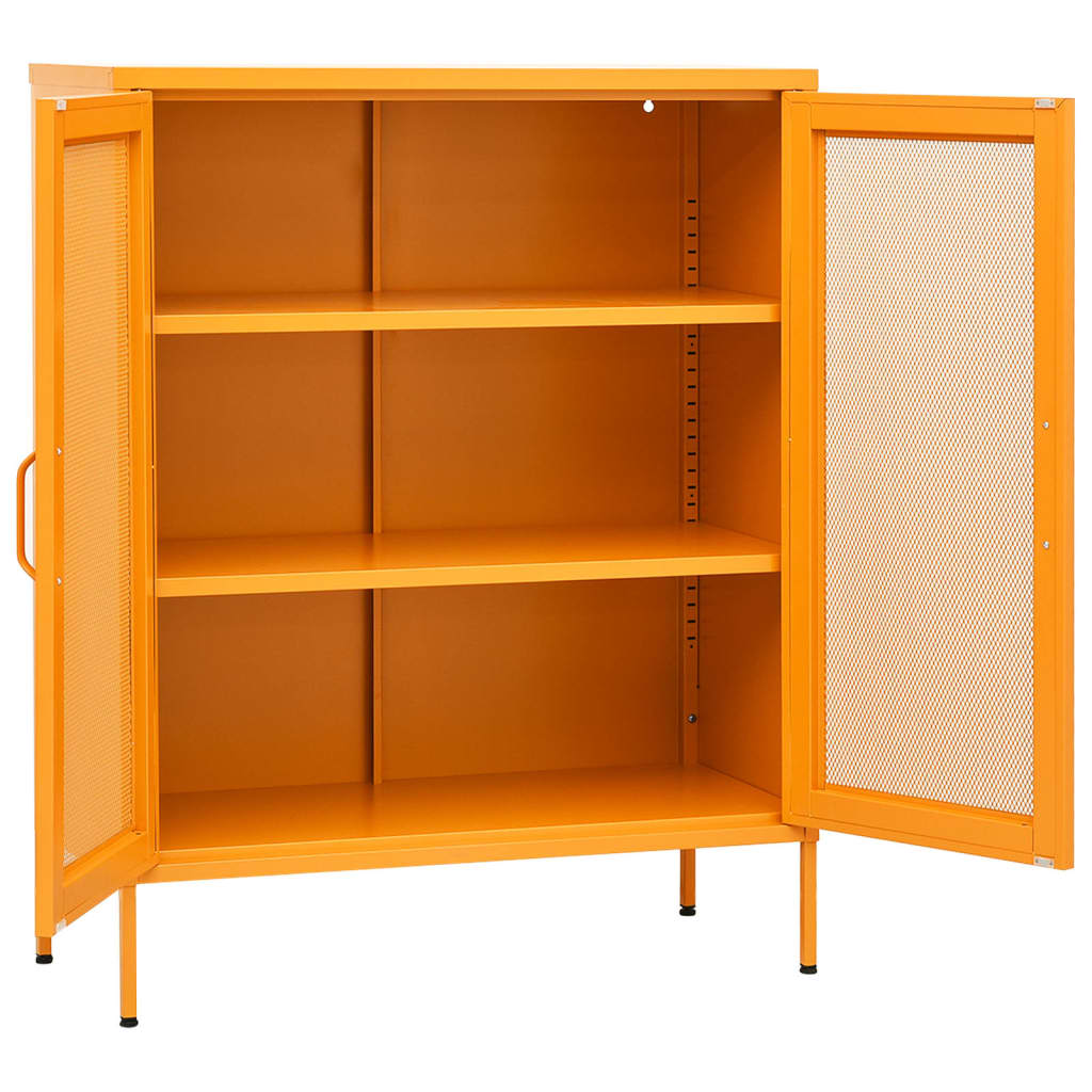 Opbergkast mosterdgeel 80x35x101,5 cm staal is nu te koop bij PeponiXL, paradijselijk wonen!