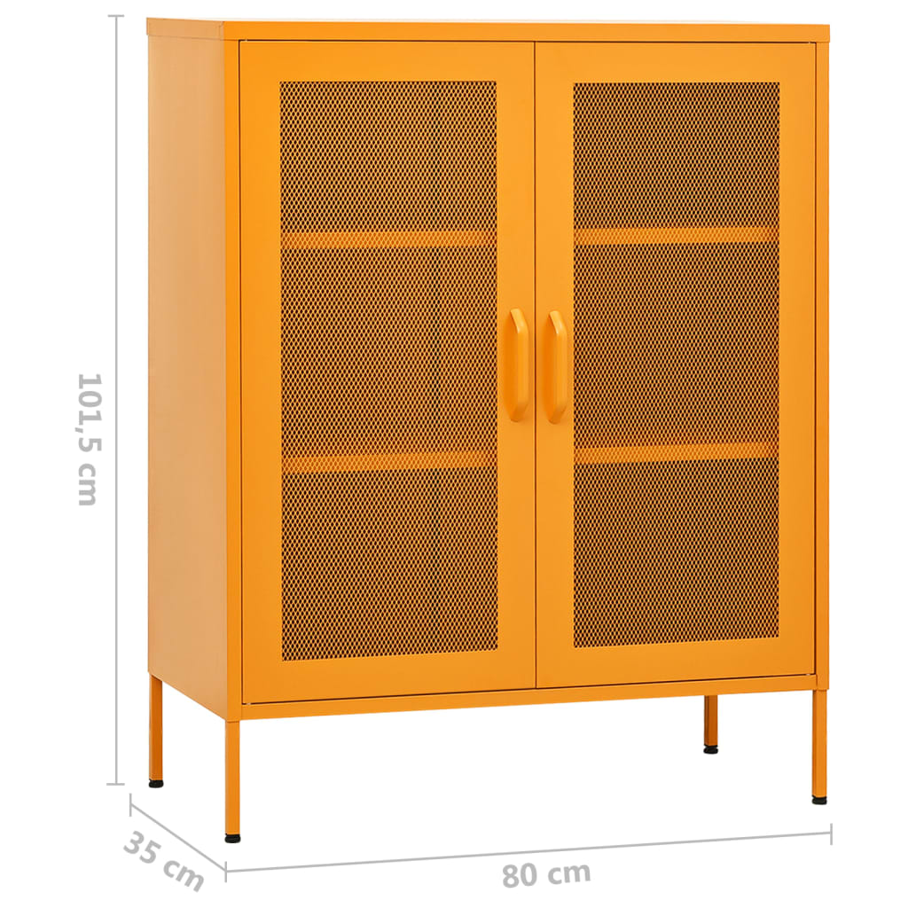 Opbergkast mosterdgeel 80x35x101,5 cm staal is nu te koop bij PeponiXL, paradijselijk wonen!