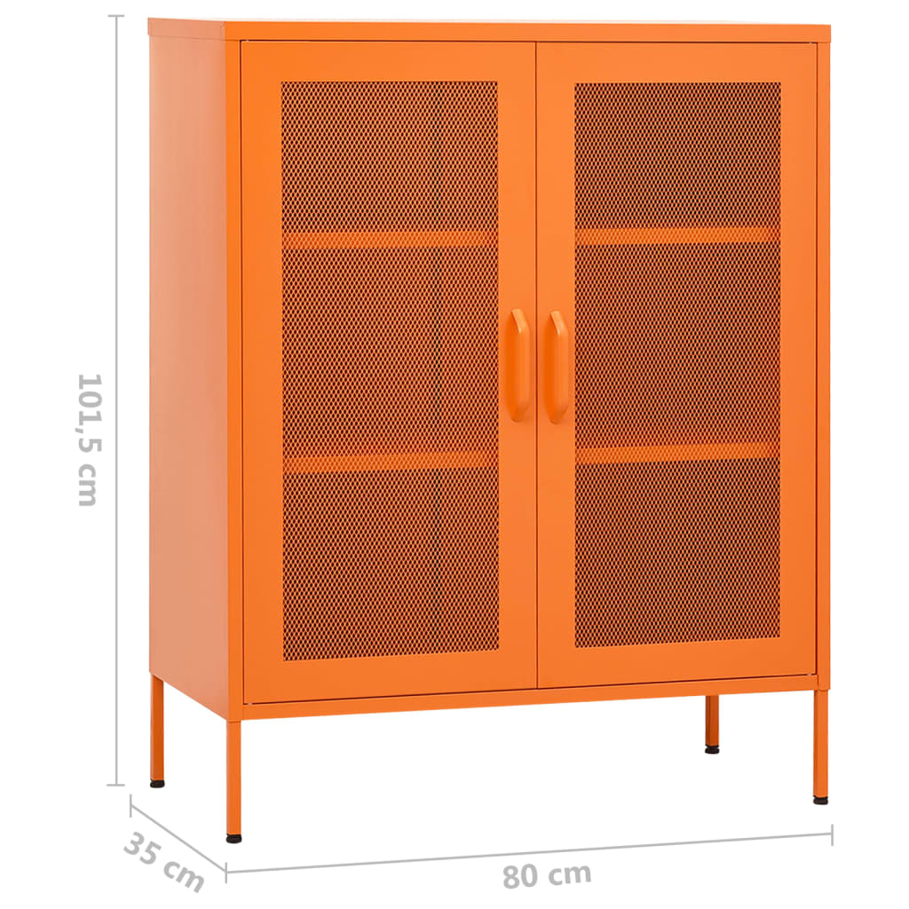 Opbergkast 80x35x101,5 cm staal oranje is nu te koop bij PeponiXL, paradijselijk wonen!