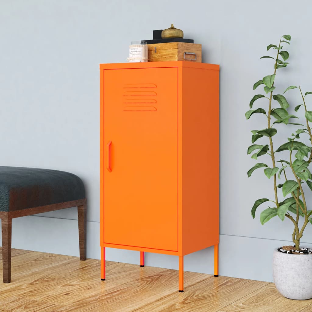Opbergkast 42,5x35x101,5 cm staal oranje is nu te koop bij PeponiXL, paradijselijk wonen!