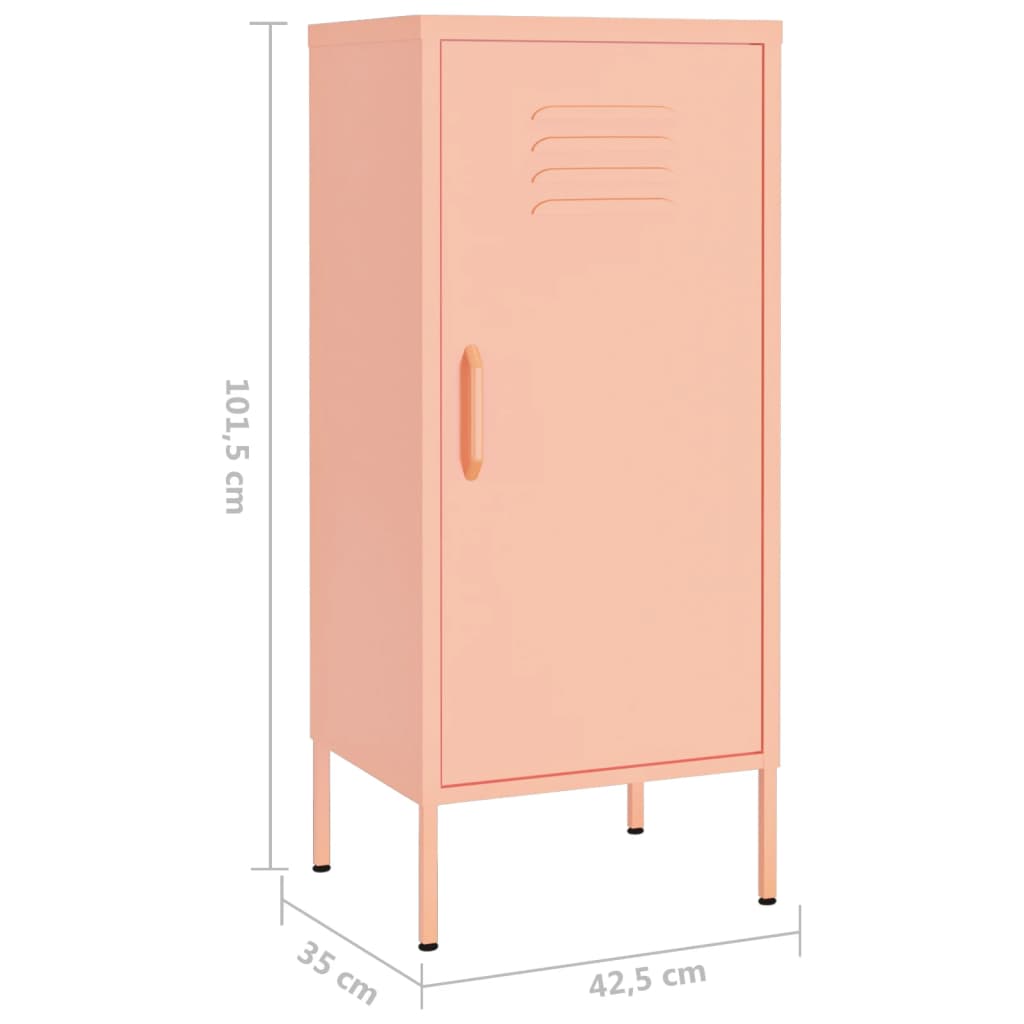 Opbergkast 42,5x35x101,5 cm staal roze is nu te koop bij PeponiXL, paradijselijk wonen!