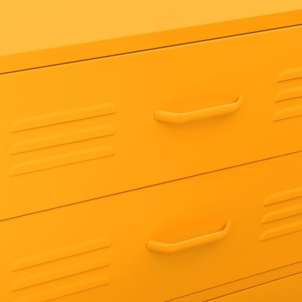 Ladekast 80x35x101,5 cm staal mosterdgeel is nu te koop bij PeponiXL, paradijselijk wonen!