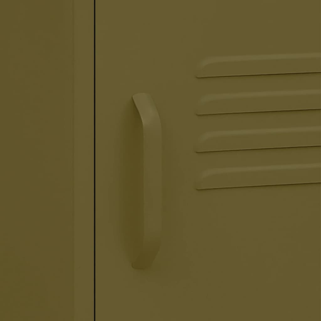 Nachtkastje 35x35x51 cm staal olijfgroen is nu te koop bij PeponiXL, paradijselijk wonen!