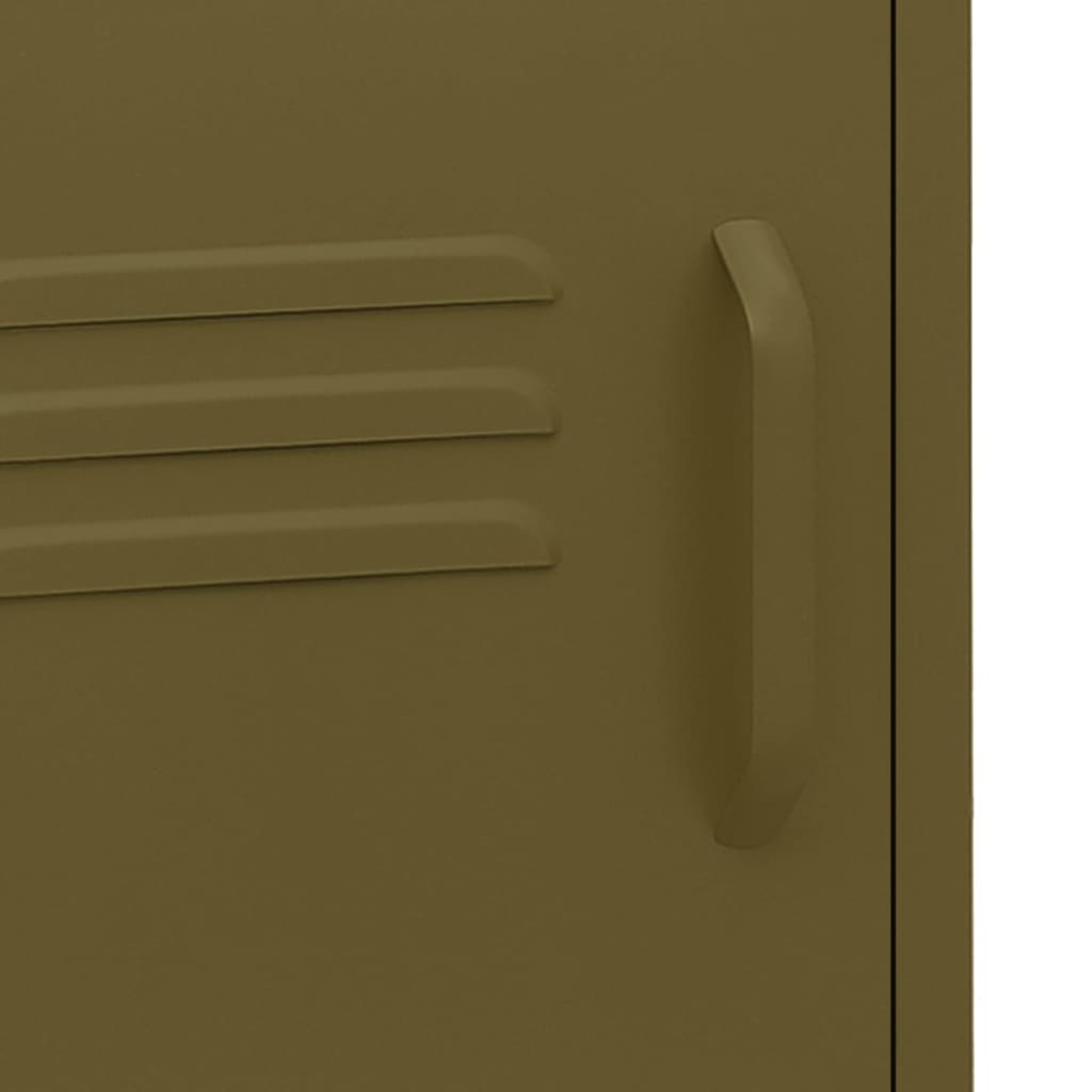 Nachtkastje 35x35x51 cm staal olijfgroen is nu te koop bij PeponiXL, paradijselijk wonen!