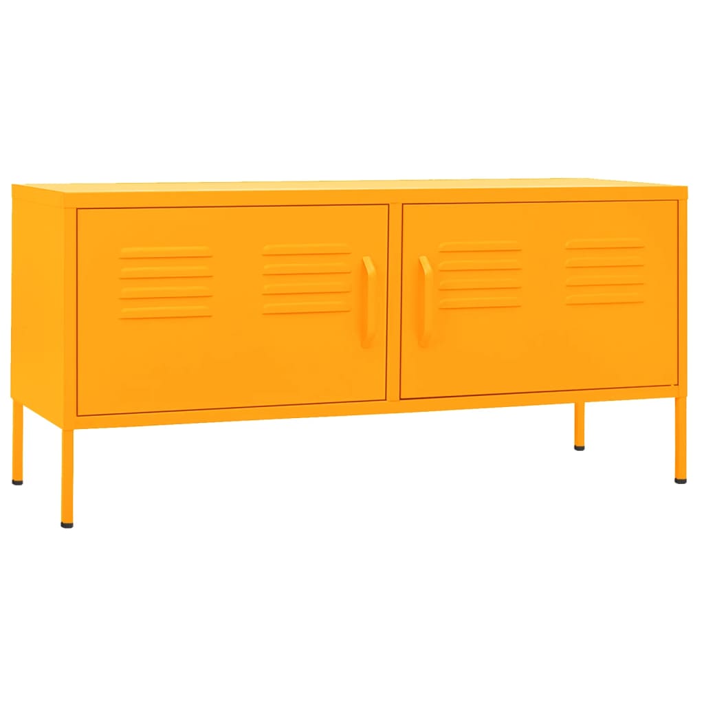 Tv-meubel 105x35x50 cm staal mosterdgeel is nu te koop bij PeponiXL, paradijselijk wonen!