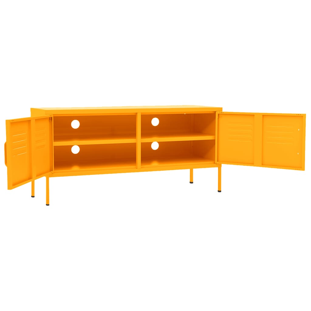 Tv-meubel 105x35x50 cm staal mosterdgeel is nu te koop bij PeponiXL, paradijselijk wonen!