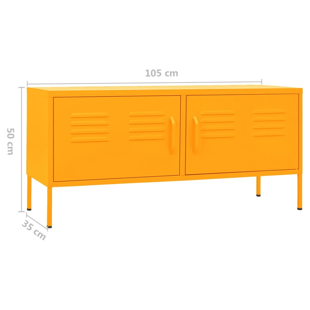 Tv-meubel 105x35x50 cm staal mosterdgeel is nu te koop bij PeponiXL, paradijselijk wonen!