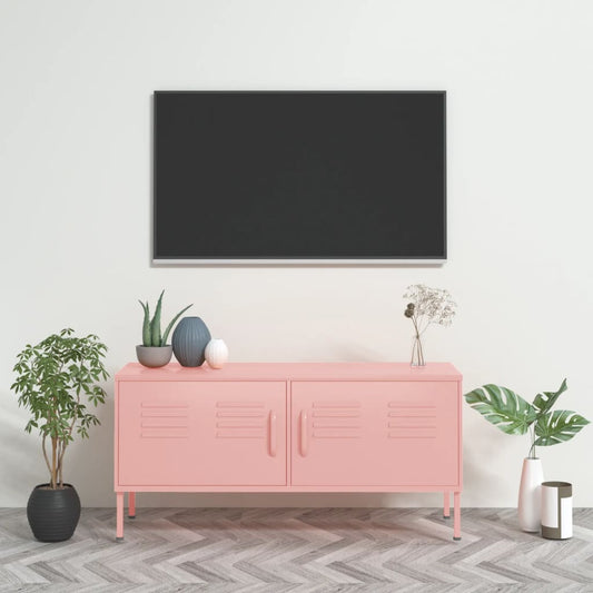 Tv-meubel 105x35x50 cm staal roze is nu te koop bij PeponiXL, paradijselijk wonen!