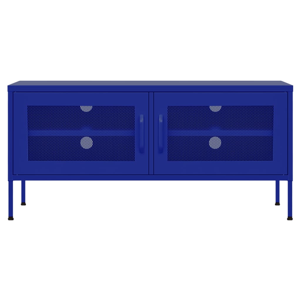 Tv-meubel 105x35x50 cm staal marineblauw is nu te koop bij PeponiXL, paradijselijk wonen!