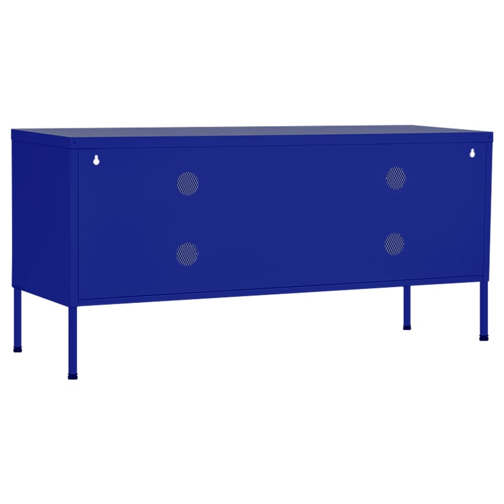 Tv-meubel 105x35x50 cm staal marineblauw is nu te koop bij PeponiXL, paradijselijk wonen!