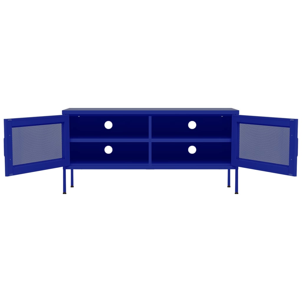 Tv-meubel 105x35x50 cm staal marineblauw is nu te koop bij PeponiXL, paradijselijk wonen!