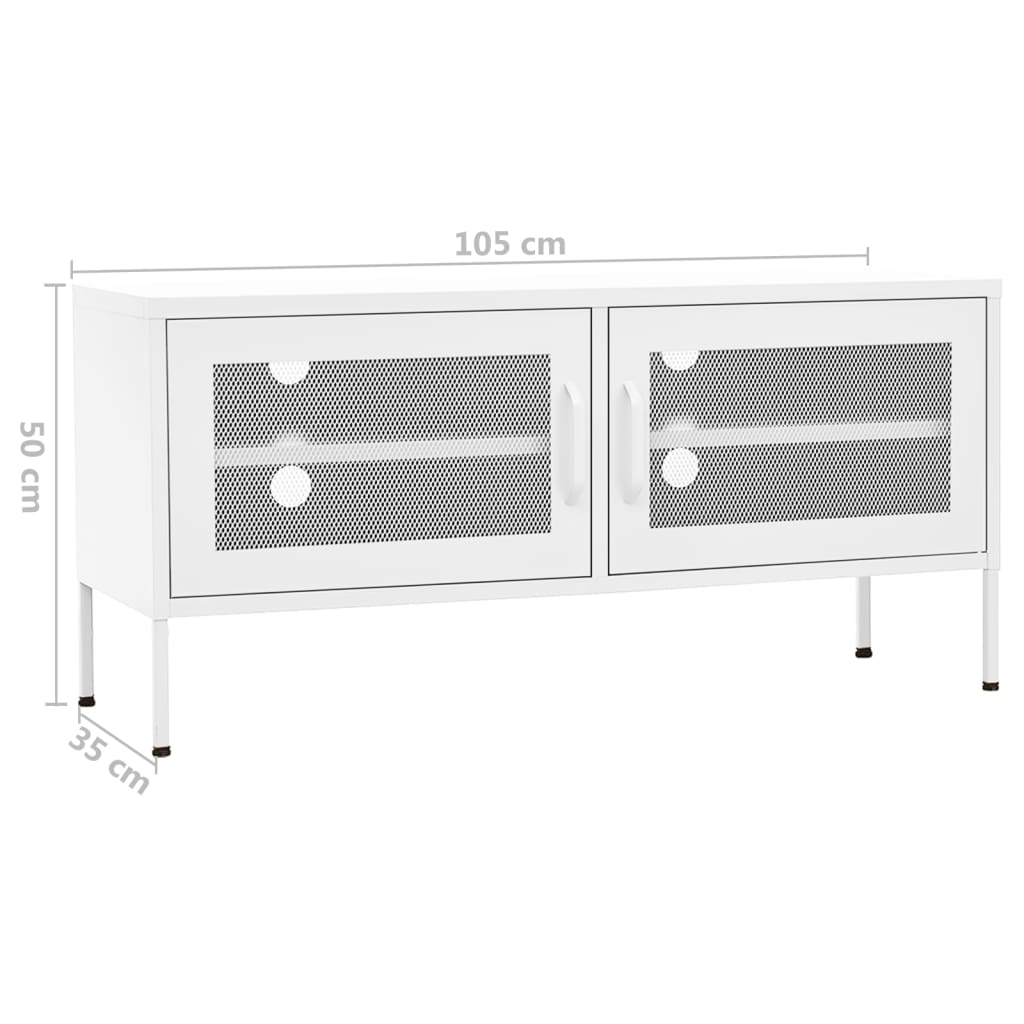 Tv-meubel 105x35x50 cm staal wit is nu te koop bij PeponiXL, paradijselijk wonen!